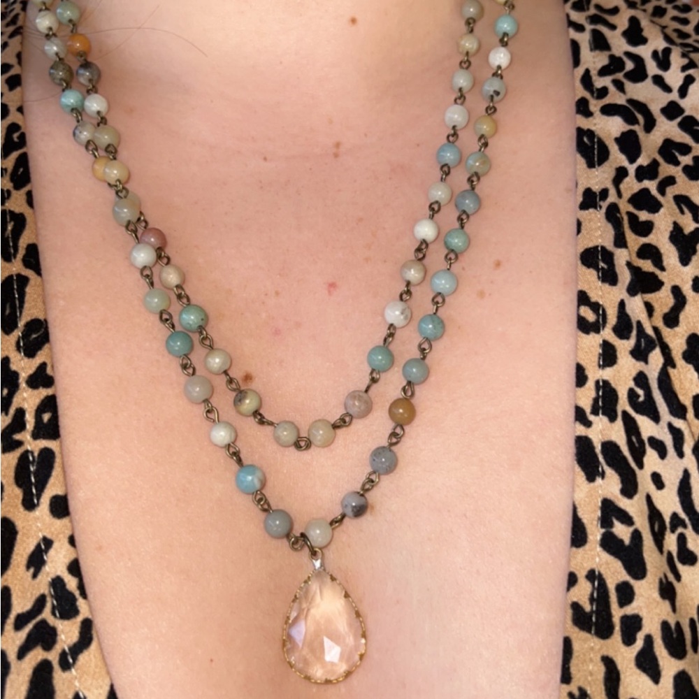 Lourdes necklace amazonite